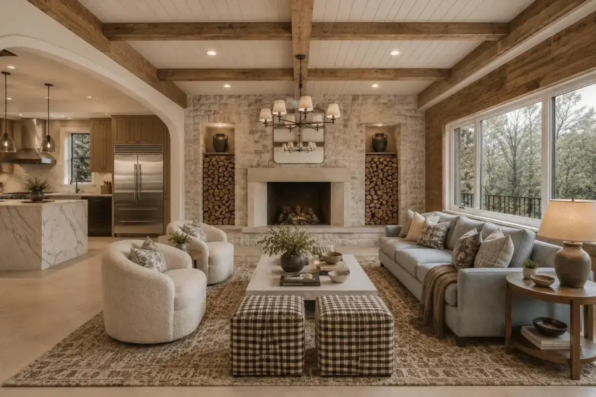 Fireplace after — mirror with hidden TV